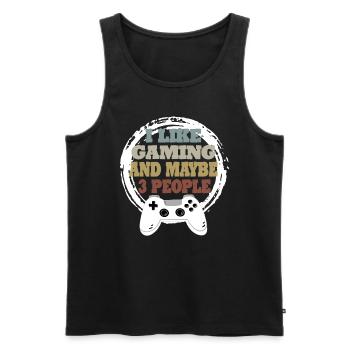 Gaming Retro Geschenkidee - Männer Premium Bio Tank Top - Schwarz - Vorne - Michal (187cm)