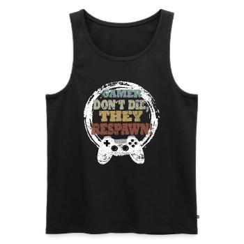 Gaming Retro Geschenkidee - Männer Premium Bio Tank Top - Schwarz - Vorne - Michal (187cm)