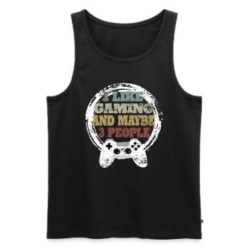 Gaming Retro Gift Idea - Men's Premium Organic Tank Top - black - Front - Michal (187cm)