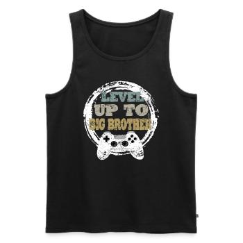 Idée cadeau rétro Bruder Gaming - Débardeur bio Premium Homme - noir - Devant - Michal (187cm)
