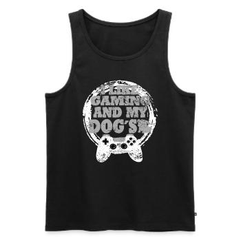Gaming Hunde Geschenkidee - Männer Premium Bio Tank Top - Schwarz - Vorne - Michal (187cm)