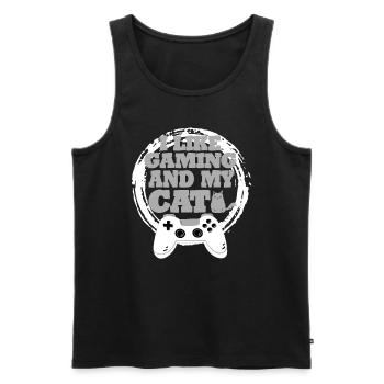 Gaming Cat Gift Idea - Men's Premium Organic Tank Top - black - Front - Michal (187cm)