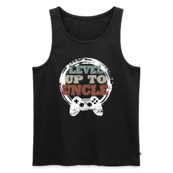 Uncle Gaming Retro Gift Idea - Men's Premium Organic Tank Top - black - Front - Michal (187cm)
