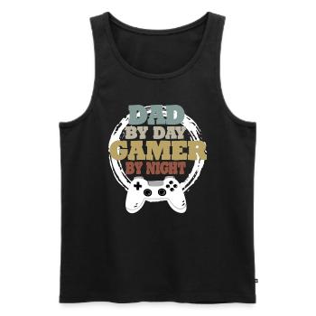 Daddy Gaming Retro Gift Idea - Men's Premium Organic Tank Top - black - Front - Michal (187cm)