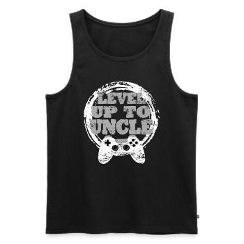 Onkel Gaming Retro Geschenkidee - Männer Premium Bio Tank Top - Schwarz - Vorne - Michal (187cm)