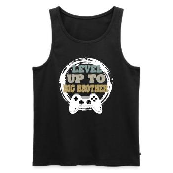 Idée cadeau rétro Bruder Gaming - Débardeur bio Premium Homme - noir - Devant - Michal (187cm)