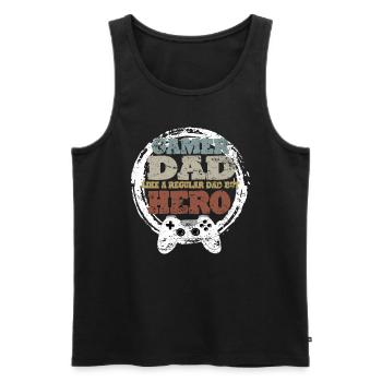 Daddy Gaming Retro Geschenkidee - Männer Premium Bio Tank Top - Schwarz - Vorne - Michal (187cm)