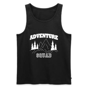 Lustiges Outdoor Outfit für Wanderer - Männer Premium Bio Tank Top - Schwarz - Vorne - Michal (187cm)