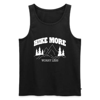 Lustiges Outdoor Outfit für Wanderer - Männer Premium Bio Tank Top - Schwarz - Vorne - Michal (187cm)