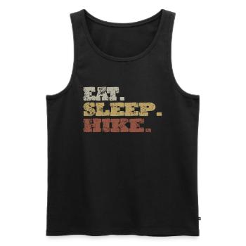 Lustiges Outdoor Outfit für Wanderer - Männer Premium Bio Tank Top - Schwarz - Vorne - Michal (187cm)
