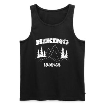 Lustiges Frauen Outdoor Outfit für Wanderer - Männer Premium Bio Tank Top - Schwarz - Vorne - Michal (187cm)