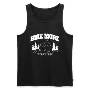 Lustiges Outdoor Outfit für Wanderer - Männer Premium Bio Tank Top - Schwarz - Vorne - Michal (187cm)