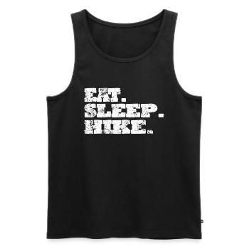 Lustiges Outdoor Outfit für Wanderer - Männer Premium Bio Tank Top - Schwarz - Vorne - Michal (187cm)
