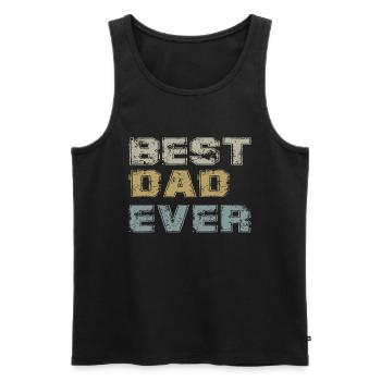 Tenue Retro Papa pour la fête des pères - Débardeur bio Premium Homme - noir - Devant - AI Model Male 178 light (178cm)