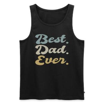 Tenue Retro Papa pour la fête des pères - Débardeur bio Premium Homme - noir - Devant - AI Model Male 178 light (178cm)