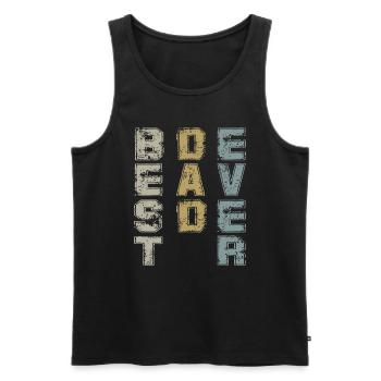 Tenue Retro Papa pour la fête des pères - Débardeur bio Premium Homme - noir - Devant - AI Model Male 178 light (178cm)