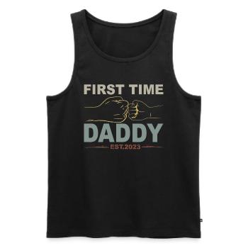 Tenue Retro Papa pour la fête des pères - Débardeur bio Premium Homme - noir - Devant - AI Model Male 178 light (178cm)