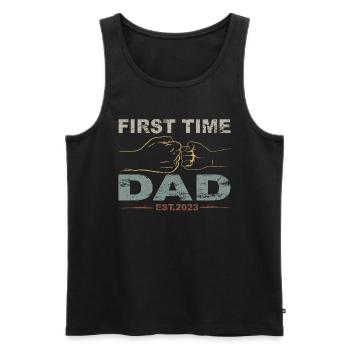 Tenue Retro Papa pour la fête des pères - Débardeur bio Premium Homme - noir - Devant - AI Model Male 178 light (178cm)