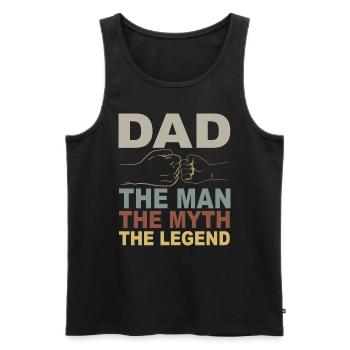 Tenue Retro Papa pour la fête des pères - Débardeur bio Premium Homme - noir - Devant - AI Model Male 178 light (178cm)