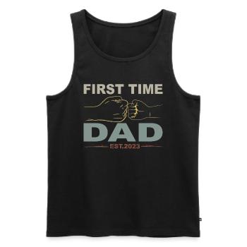 Tenue Retro Papa pour la fête des pères - Débardeur bio Premium Homme - noir - Devant - AI Model Male 178 light (178cm)