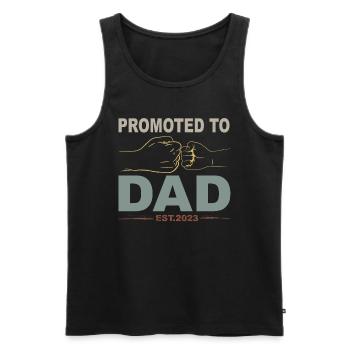 Tenue Retro Papa pour la fête des pères - Débardeur bio Premium Homme - noir - Devant - AI Model Male 178 light (178cm)