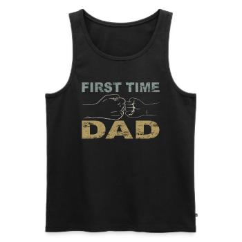 Retro Papa Outfit for Father's Day - Men's Premium Organic Tank Top - black - Front - AI Model Male 178 light (178cm)