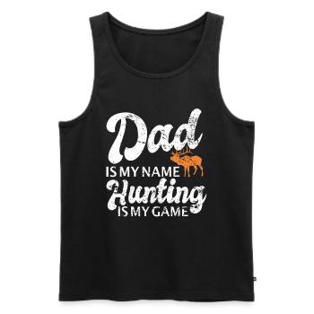 Jäger Papa Jagt.Hirsch Geschenkidee - Männer Premium Bio Tank Top - Schwarz - Vorne - Michal (187cm)