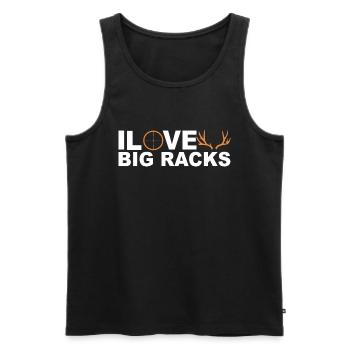 Hunter Jagt.Hirsch Gift Idea - Men's Premium Organic Tank Top - black - Front - AI Model Male 178 light (178cm)