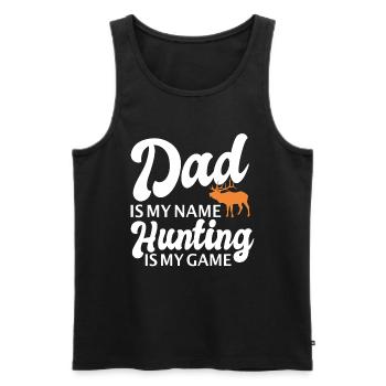Hunter Jagt.Hirsch Gift Idea - Men's Premium Organic Tank Top - black - Front - AI Model Male 178 light (178cm)