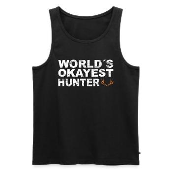 Jäger Jagt.Hirsch Geschenkidee - Männer Premium Bio Tank Top - Schwarz - Vorne - Michal (187cm)