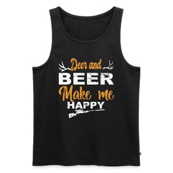 Jäger Jagt.Hirsch Geschenkidee - Männer Premium Bio Tank Top - Schwarz - Vorne - Michal (187cm)