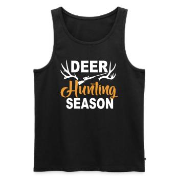 Jäger Jagt.Hirsch Geschenkidee - Männer Premium Bio Tank Top - Schwarz - Vorne - Michal (187cm)