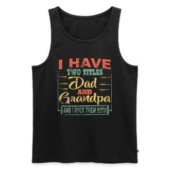 Grand-père grands-parents idée cadeau disant - Débardeur bio Premium Homme - noir - Devant - Michal (187cm)