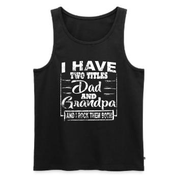 Grand-père grands-parents idée cadeau disant - Débardeur bio Premium Homme - noir - Devant - Michal (187cm)