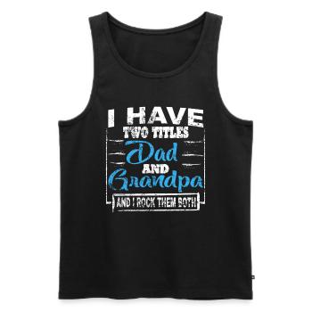 Grand-père grands-parents idée cadeau disant - Débardeur bio Premium Homme - noir - Devant - Michal (187cm)