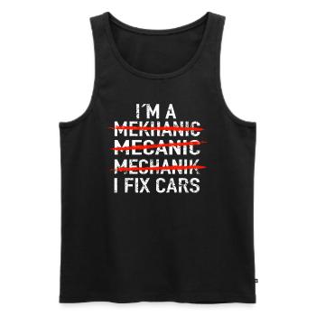 Mechaniker KFZ Auto Geschenkidee - Männer Premium Bio Tank Top - Schwarz - Vorne - Michal (187cm)