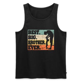 Big brother sibling family - Men's Premium Organic Tank Top - black - Front - AI Model Male 178 light (178cm)