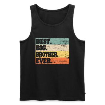 Großer Bruder Geschwister Familie - Männer Premium Bio Tank Top - Schwarz - Vorne - Michal (187cm)