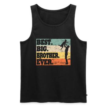 Großer Bruder Geschwister Familie - Männer Premium Bio Tank Top - Schwarz - Vorne - Michal (187cm)
