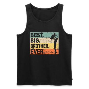 Großer Bruder Geschwister Familie - Männer Premium Bio Tank Top - Schwarz - Vorne - Michal (187cm)