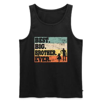 Großer Bruder Geschwister Familie - Männer Premium Bio Tank Top - Schwarz - Vorne - Michal (187cm)