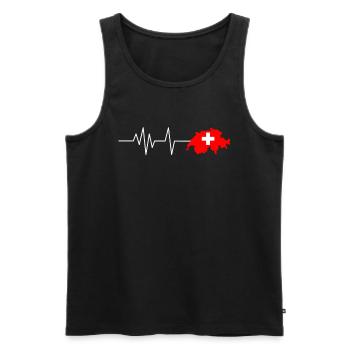 1.August Schweiz Geschenkidee T-Shirt - Männer Premium Bio Tank Top - Schwarz - Vorne - AI Model Male 178 light (178cm)