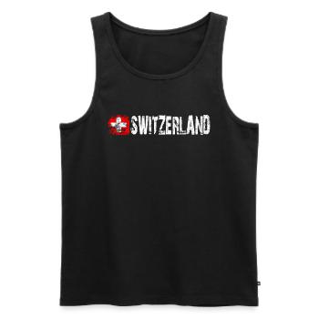 1.August Schweiz Geschenkidee T-Shirt - Männer Premium Bio Tank Top - Schwarz - Vorne - AI Model Male 178 light (178cm)