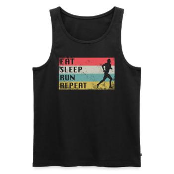 Laufen Mann running geschenkidee - Männer Premium Bio Tank Top - Schwarz - Vorne - Michal (187cm)