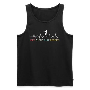 Laufen Mann running geschenkidee - Männer Premium Bio Tank Top - Schwarz - Vorne - Michal (187cm)