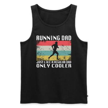 Idée de cadeau de course à papa de course - Débardeur bio Premium Homme - noir - Devant - Michal (187cm)
