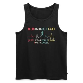 Idée de cadeau de course à papa de course - Débardeur bio Premium Homme - noir - Devant - Michal (187cm)