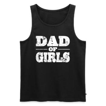 Papa Papa Papa des filles pour la fête des pères - Débardeur bio Premium Homme - noir - Devant - Michal (187cm)