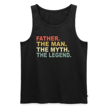 Papa Father L’homme pour la fête des pères - Débardeur bio Premium Homme - noir - Devant - AI Model Male 178 light (178cm)