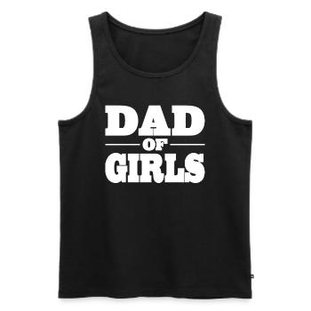Papa Papa Papa des filles pour la fête des pères - Débardeur bio Premium Homme - noir - Devant - Michal (187cm)